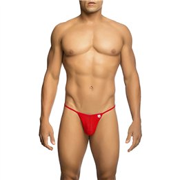 MOB - TRANSPARENT RED T-SHAPED THONG SIZE L/XL - D-243556