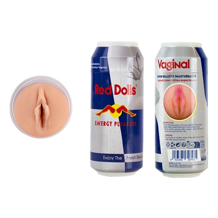 ALIVE - RED DOLL MALE MASTURBATOR VAGINA ENERGETIC DRINK CAN - D-245091