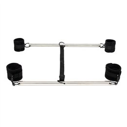 Double Spreader Bar with Cuffs Adjustable Black - R7027