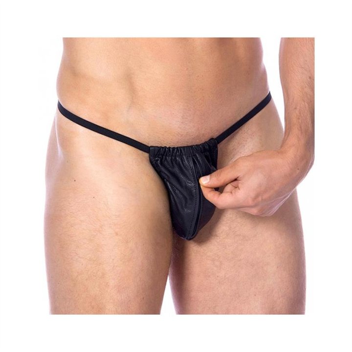 Leather Adjustable G-string One size - R7306