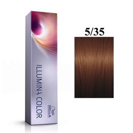 Wella Professionals, Illumina Color, Permanent Hair Dye, 5/35 Light Chestnut Golden Mahogany, 60 ml - Teknashop Ltd