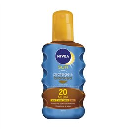 Nivea Sun Protect And Bronze Tan Activating Protecting Oil Spf20 200ml  - unisex - Teknashop Ltd