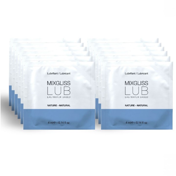 MIXGLISS - NATURAL WATER-BASED LUBRICANT 12 SINGLE DOSE 4 ML - D-210248 - Teknashop Ltd