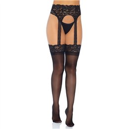 LEG AVENUE - OPAQUE GARTERBELT STOCKING ONE SIZE - D-228373