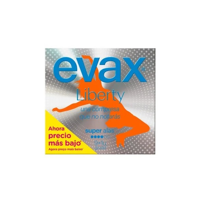 Evax Liberty Super With Wings Sanitary Towels 9+1 Units - unisex - Teknashop Ltd