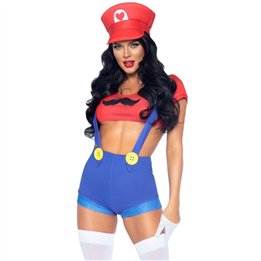 LEG AVENUE - SEXY COSTUME MARIO BROS RED/BLUE M - D-242011 - Teknashop Ltd