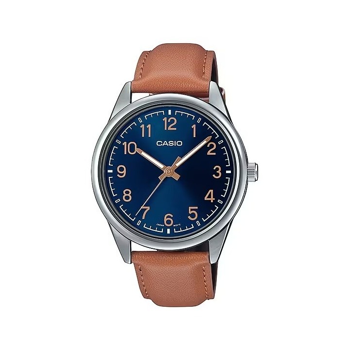 CASIO COLLECTION Mod. CASUAL, LEATHER - BLUE - WW.MTP-V005L-2B4UDF - Teknashop Ltd