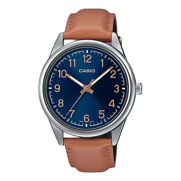 CASIO COLLECTION Mod. CASUAL, LEATHER - BLUE - WW.MTP-V005L-2B4UDF
