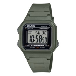 CASIO TIMELESS COLLECTION Mod. SPORT ILLUMINATOR WR 50M, ALARM, CHRONOGRAPH - ARMY GREEN - WW.W-217H-3AVDF - Teknashop Ltd
