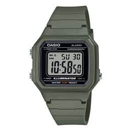 CASIO TIMELESS COLLECTION Mod. SPORT ILLUMINATOR WR 50M, ALARM, CHRONOGRAPH - ARMY GREEN - WW.W-217H-3AVDF