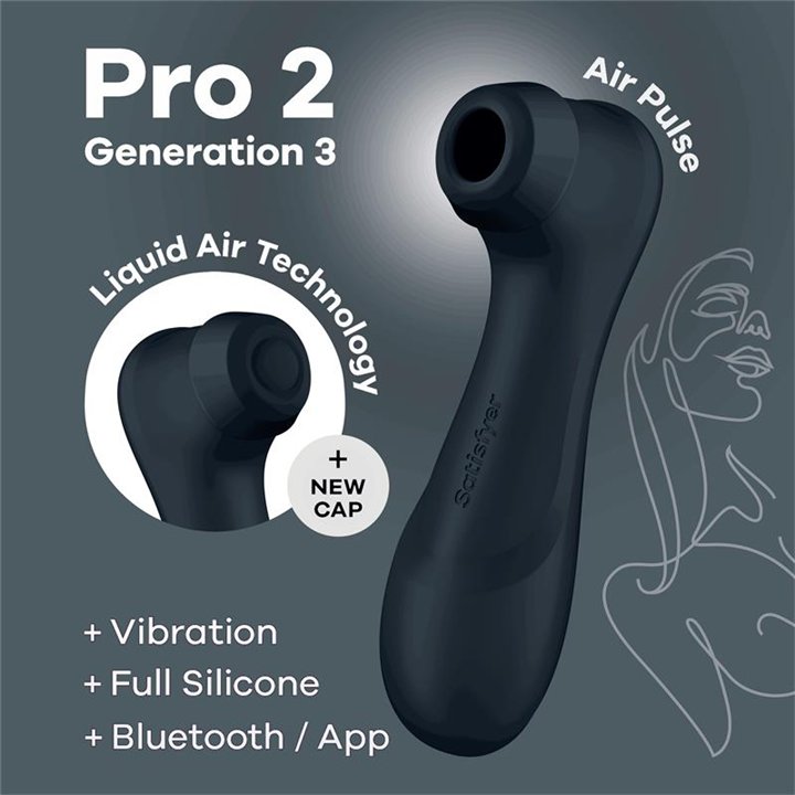 Pro 2 Gen 3 Liquid Air Technology Suction and Vibration App Connect Black - 4061504051857