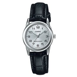 CASIO COLLECTION Mod. LADY 3H, LEATHER - SILVER - WW.LTP-V001L-7BUDF