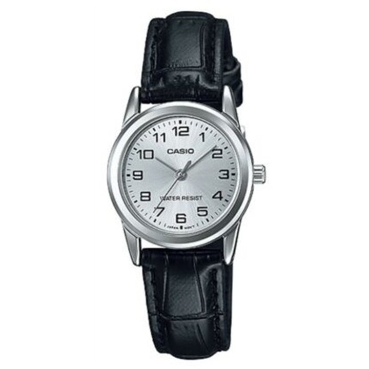 CASIO COLLECTION Mod. LADY 3H, LEATHER - SILVER - WW.LTP-V001L-7BUDF