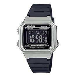 CASIO TIMELESS COLLECTION Mod. SPORT ILLUMINATOR WR 50M, ALARM, CHRONOGRAPH - SILVER - METAL SERIE - WW.W-217HM-7BVDF