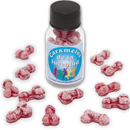 DIABLO PICANTE - 12 YOUTH CANDIES PENIS SHAPE STRAWBERRY/CHERRY - D-242363 - Teknashop Ltd