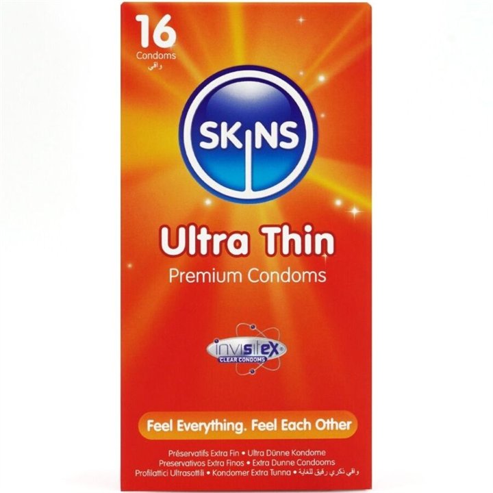 SKINS - ULTRA THIN PREMIUM CONDOMS PACK 16 - D-244412 - Teknashop Ltd