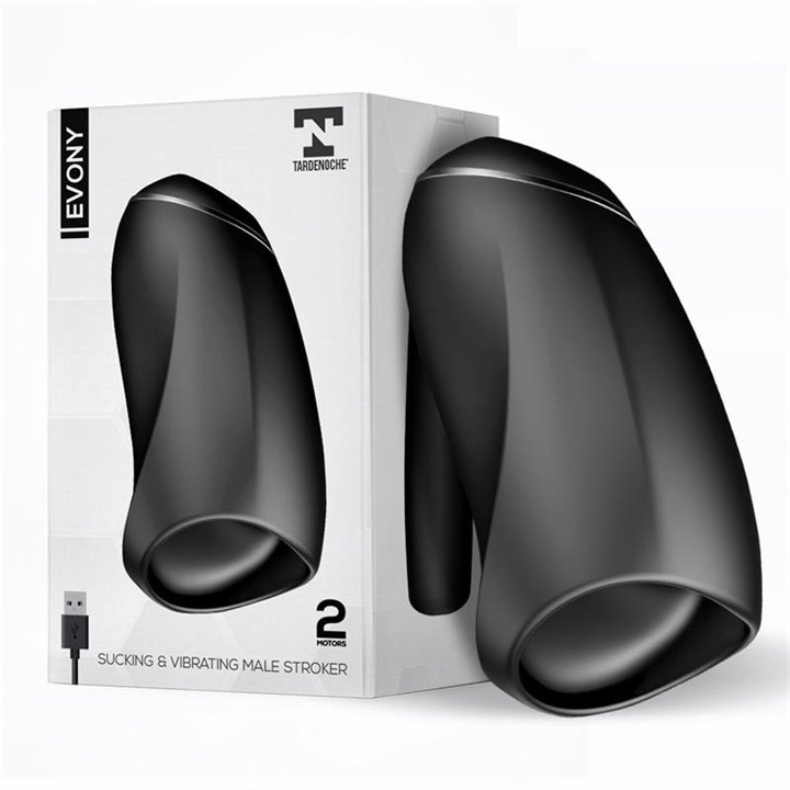 Evony Oral Sex Male Masturbator Suction and Vibration 2 Motors USB Silicone - T-129