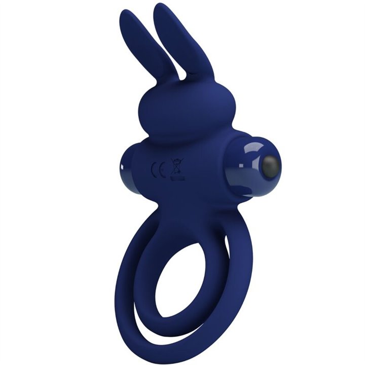PRETTY LOVE - DAREY DOUBLE VIBRATING RING RABBIT BLUE - D-240082