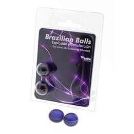 TALOKA - 2 BRAZILIAN BALLS ELECTRIC VIBRATING EFFECT EXCITING GEL - D-232614