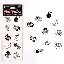 SECRET PLAY - SET OF 10 SPICY COLLECTION TEMPORARY TATTOOS - D-239377