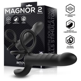 Magnor Dildo with Double Ring and Balls Stimulator - U-232 - Teknashop Ltd