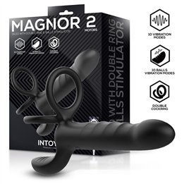 Magnor Dildo with Double Ring and Balls Stimulator - U-232