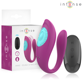 INTENSE - ANNIE U-SHAPED VIBRATOR AND STIMULATOR PURPLE REMOTE CONTROL - D-244468