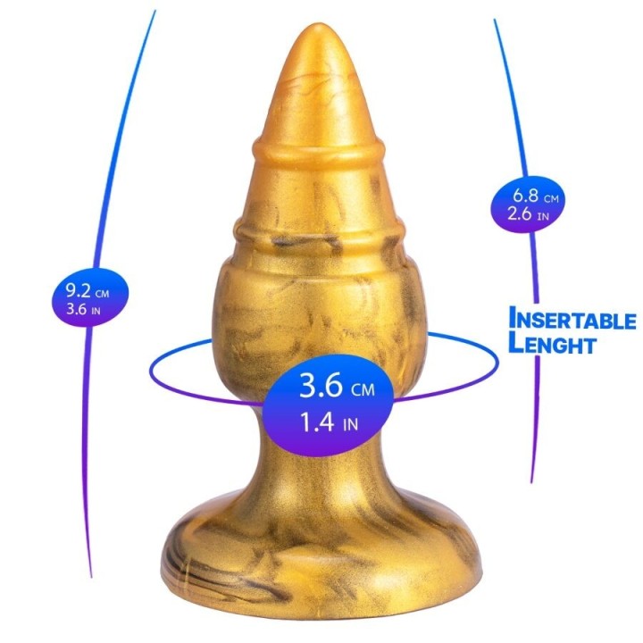 SILEXD - GOLDY ANAL PLUG FANTASY LIQUID SILICONE THERMOREACTIVE GOLDEN 9.2 CM - D-245456 - Teknashop Ltd