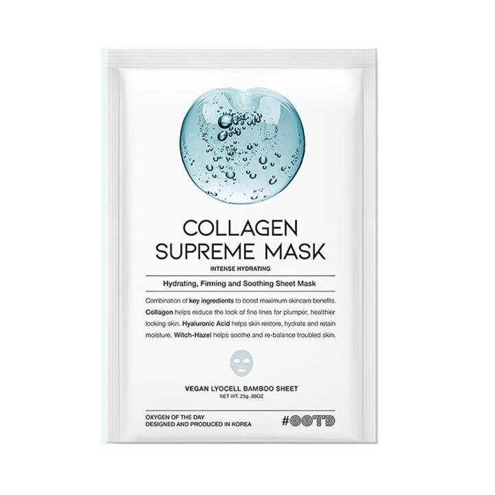 OOTD, Collagen Supreme, Intense Hydration, Sheet Mask, For Face, 25 ml