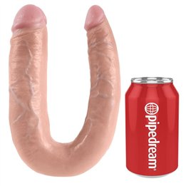 KING COCK - U-SHAPED LARGE DOUBLE TROUBLE FLESH 17.8 CM - PD5515-21 - Teknashop Ltd