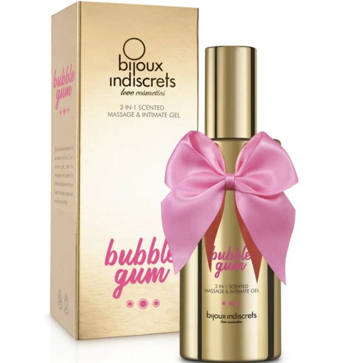 BIJOUX INDISCRETS - BUBBLE GUM 2Â·INÂ·1 SCENTED MASSAGE &amp; INTIMATE GEL 100 ML - D-218842 - Teknashop Ltd