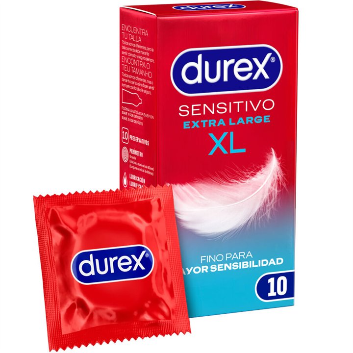 DUREX - SENSITIVE XL CONDOMS EXTRA LARGUE 10 UNITS - D-231051