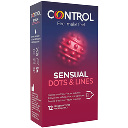 CONTROL - SENSUAL DOTS & LINES POINTS AND STRETCH MARKS 12 UNITS - D-223197