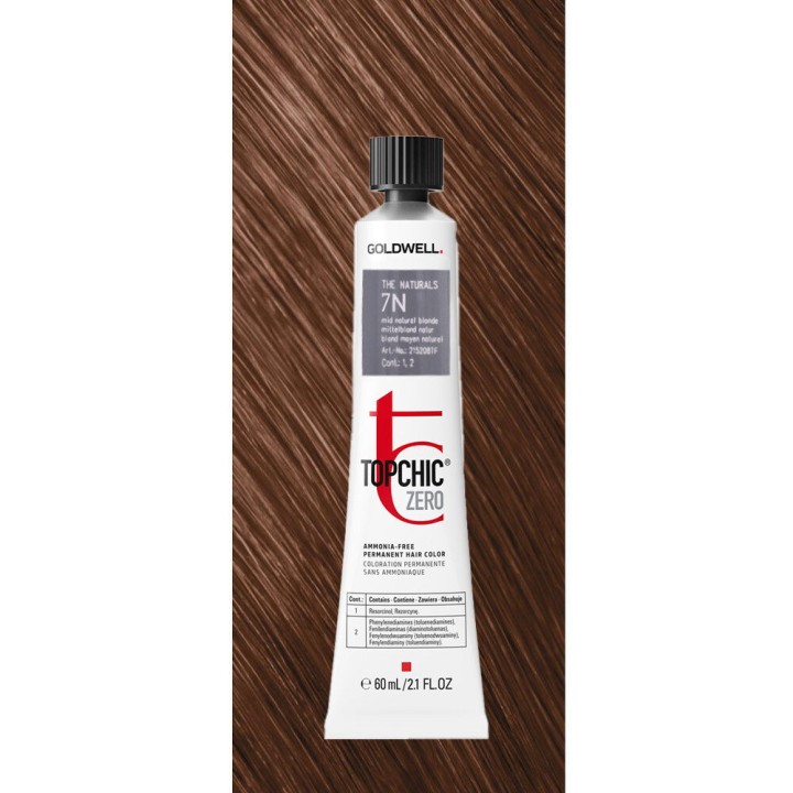 Goldwell, TopChic Zero, Permanent Hair Dye, 7N Natural Blonde, 60 ml - Teknashop Ltd