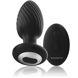 BLACK&SILVER - WELLS PLUG SILICONE ANAL ROTATOR REMOTE CONTROL - D-234784