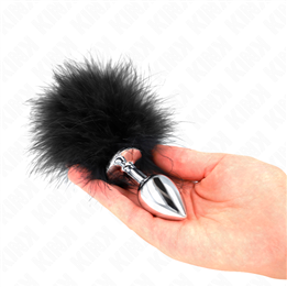 KINK - STAINLESS STEEL ANAL PLUG 11 x 7 CM WITH FEATHER 11 CM - D-240888