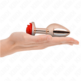KINK - PINK GOLD ANAL PLUG WITH RED ROSE L - D-242588