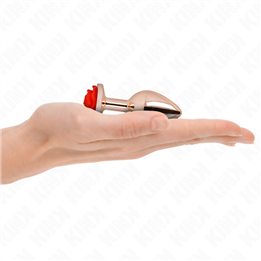 KINK - PINK GOLD ANAL PLUG WITH RED ROSE S - D-242590