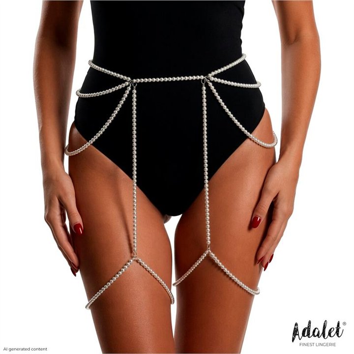 Sienna Garter with White Pearls One Size - A-141