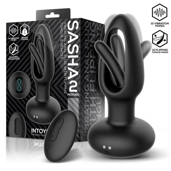 Sasha Vibrating Plug with Flipping Tongue and Remote Control - IN-674
