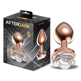 Rosegold Metal Anal Plug with White Rose Base - Size S - AD-568