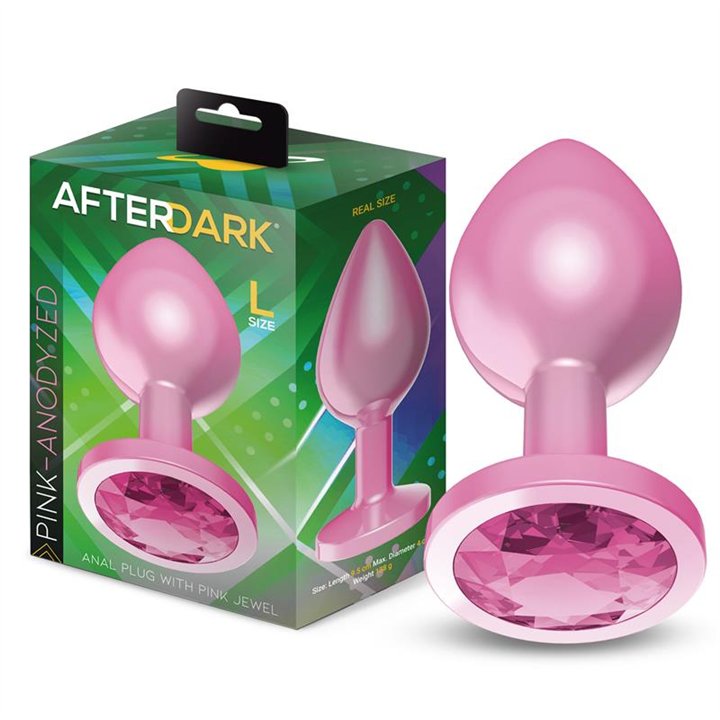 Anodyzed Anal Plug Pink with Jewel Size L - AD-878