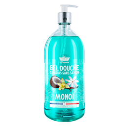 Les Petites Bains de Provence, Monoi, Shower Gel, For Body, Face & Hair, For Sensitive Skin, 1000 ml