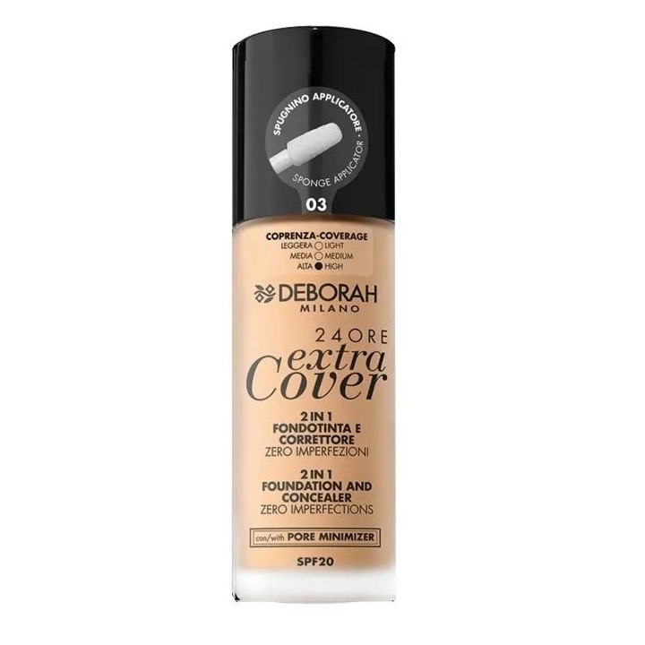Deborah Milano 24 Ore Extra Cover 2 In 1 Spf20 03 30ml - unisex - Teknashop Ltd