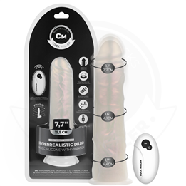 COCK MILLER - DILDO WITH SUCTION CUP, LIGHTS AND VIBRATION WITH REMOTE CONTROL WHITE 19.5 CM - D-243375