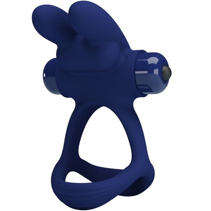 PRETTY LOVE - FRANCISCO DOUBLE VIBRATING RING RABBIT BLUE - D-239945