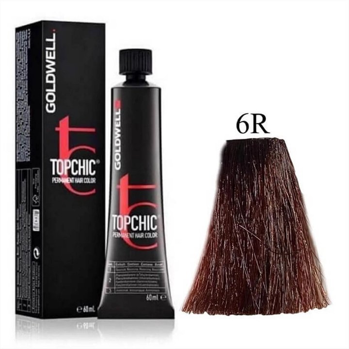 Goldwell, TopChic, Permanent Hair Dye, 6R Mahogany Brilliant, 60 ml
