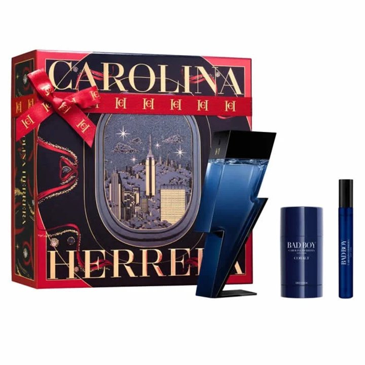 Carolina Herrera Bad Boy Cobalt Eau De Parfum Spray 100ml Set 3 Pieces - unisex