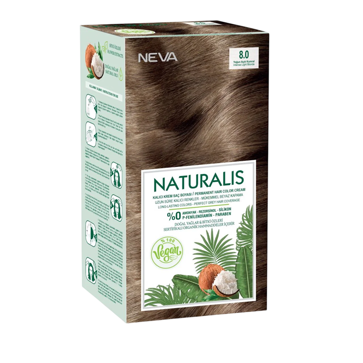 Neva, Naturalis, Permanent Hair Dye, 7.0 Intense Blonde, 150 ml