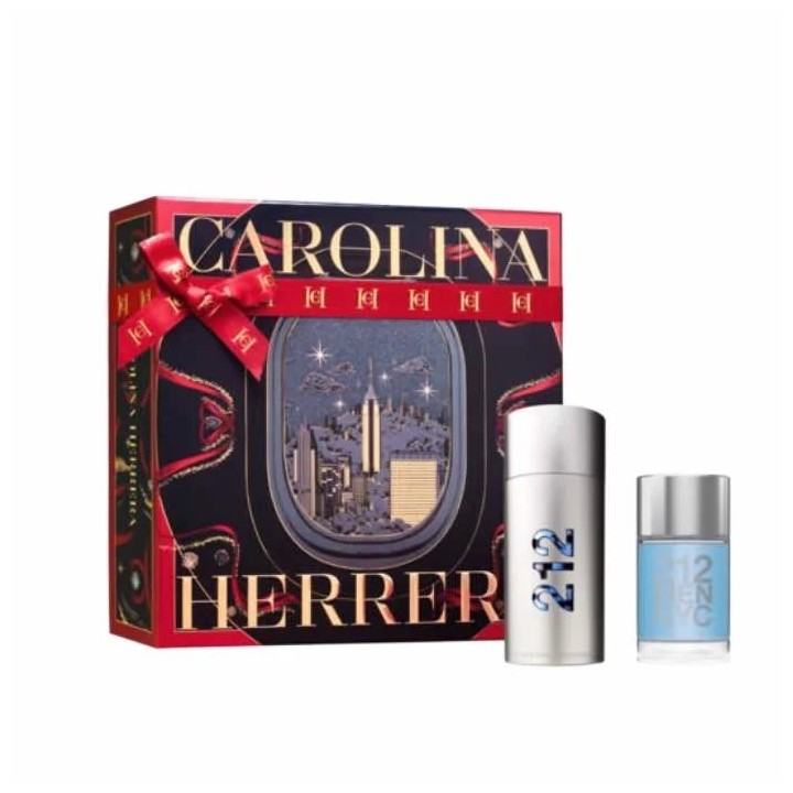 Carolina Herrera 212 Men Eau De Toilette Spray 100ml Set 2 Pieces - unisex